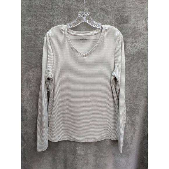 Eddie Bauer Tops - Eddie Bauer Tshirt Womens XL Striped Long‎ Sleeve Lightweight Stretch